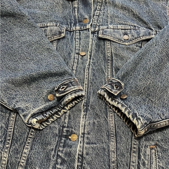 Vintage Levi’s 77935 Ranch Chore Coat Acid Wash Sherpa USA 80s M - Picture 11 of 16